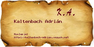 Kaltenbach Adrián névjegykártya